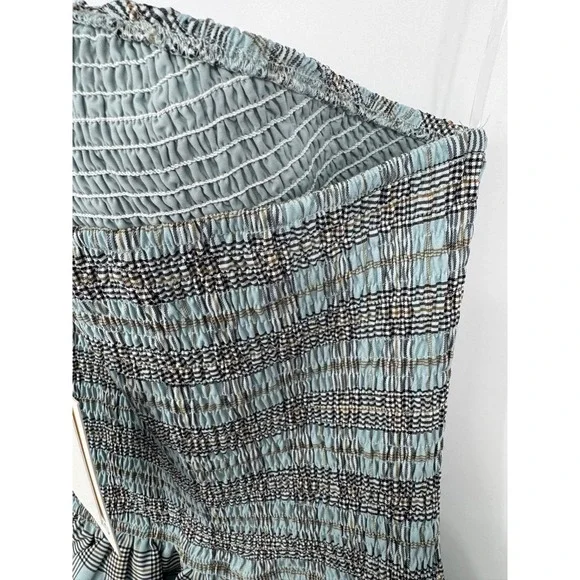 NWT Peppermayo Picture This Maxi Dress Women's 2 Gray Blue Check Pattern Party - Picture 6 of 14